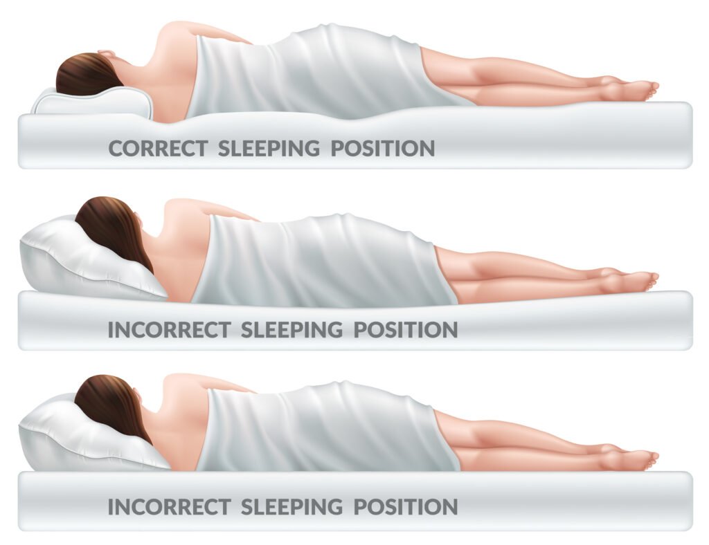 Sleeping position for pain in upper back after sleeping